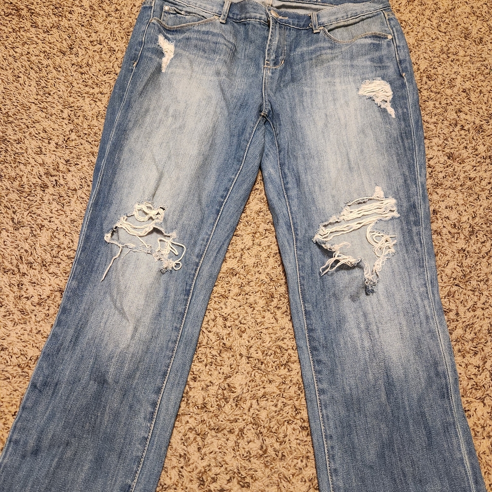 Articles Of Society Light Blue Distressed Straight Leg Jeans